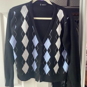 plaid cardigan sweater